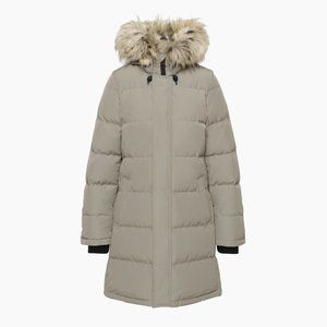 Aritzia/ Tna The Powder Parka Mid-length Goose-down Parka Jacket Taupe M